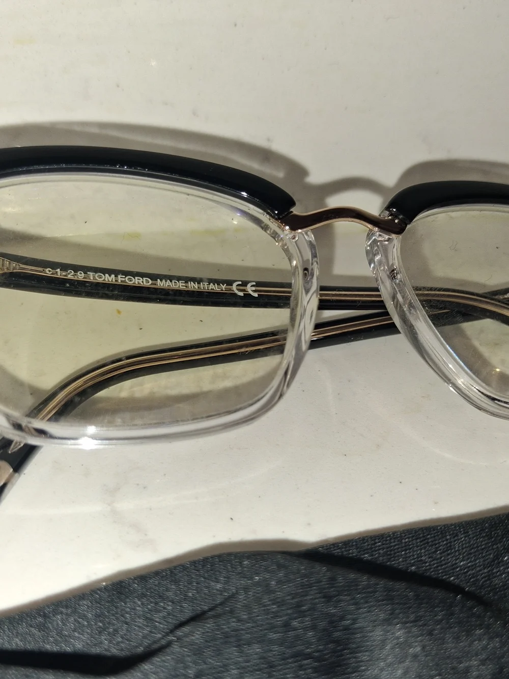 Tom Ford Women's Clear & Black Square Optical Glasses